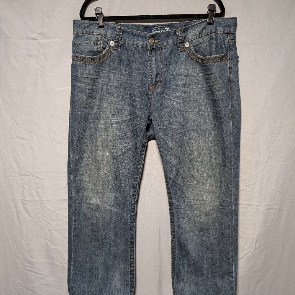 Seven7 Men's Medium Wash Relaxed Fit Jeans Straight‎ Leg Classic Style Size 38
